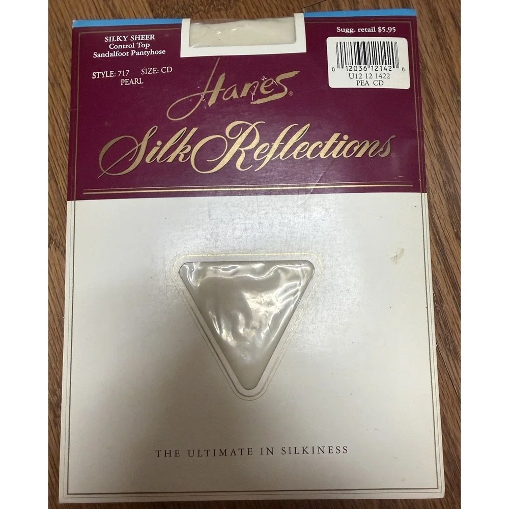Hanes Silk Reflections Control Top Pantyhose Size‎ CD Pearl Sandlefoot NEW NOS