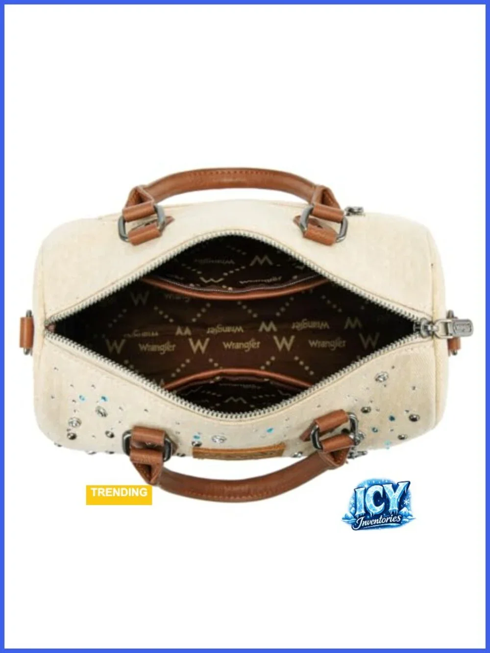 Denim Rhinestone Barrel Bag - Y2K Satchel Purse with Adjustable Crossbody Strap