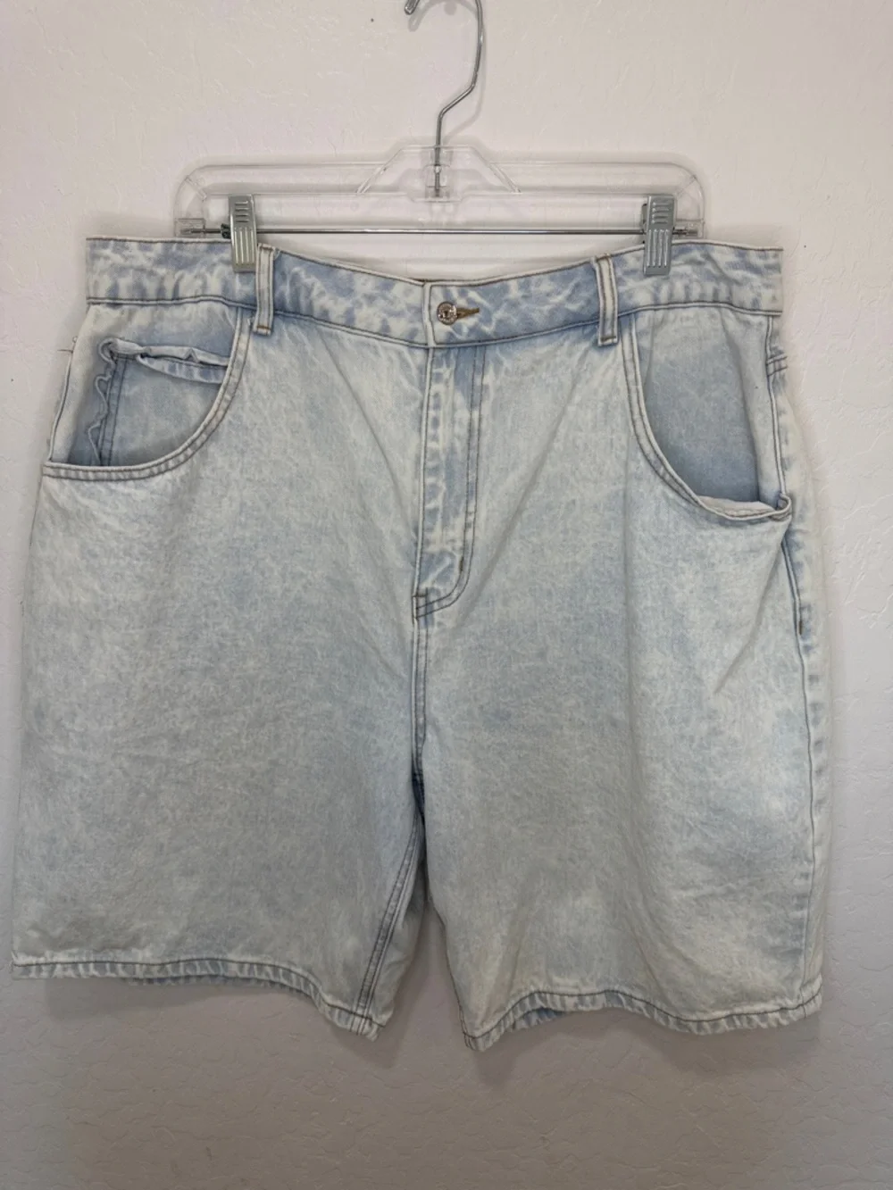 Never Fully Dressed‎ Denim Scallop Pocket light blue long Shorts women’s 14 y2k