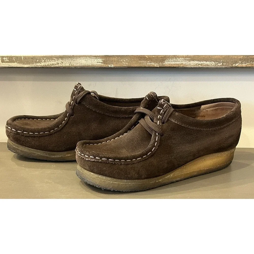 Clarks Originals Wallabee Women's Chukka Boots Comfort Shoes Dark Brown Sz 5.5M‎