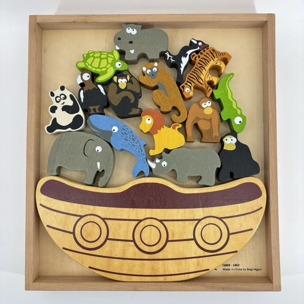 BeginAgain‎ Balance Boat Endangered Animals Game Wooden Motor Play 3+ Complete