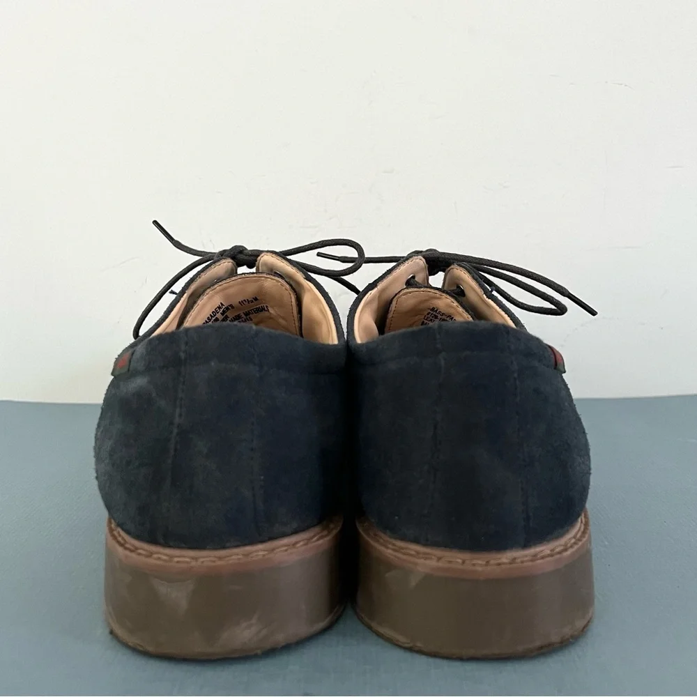 G. H. Bass & Co. Pasadena Navy‎ Blue Suede Buck Lace Up Oxford Shoes
