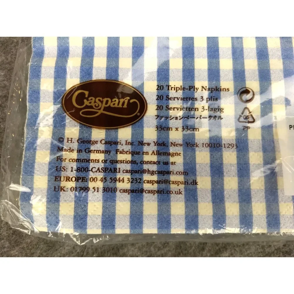 Caspari lavender plaid