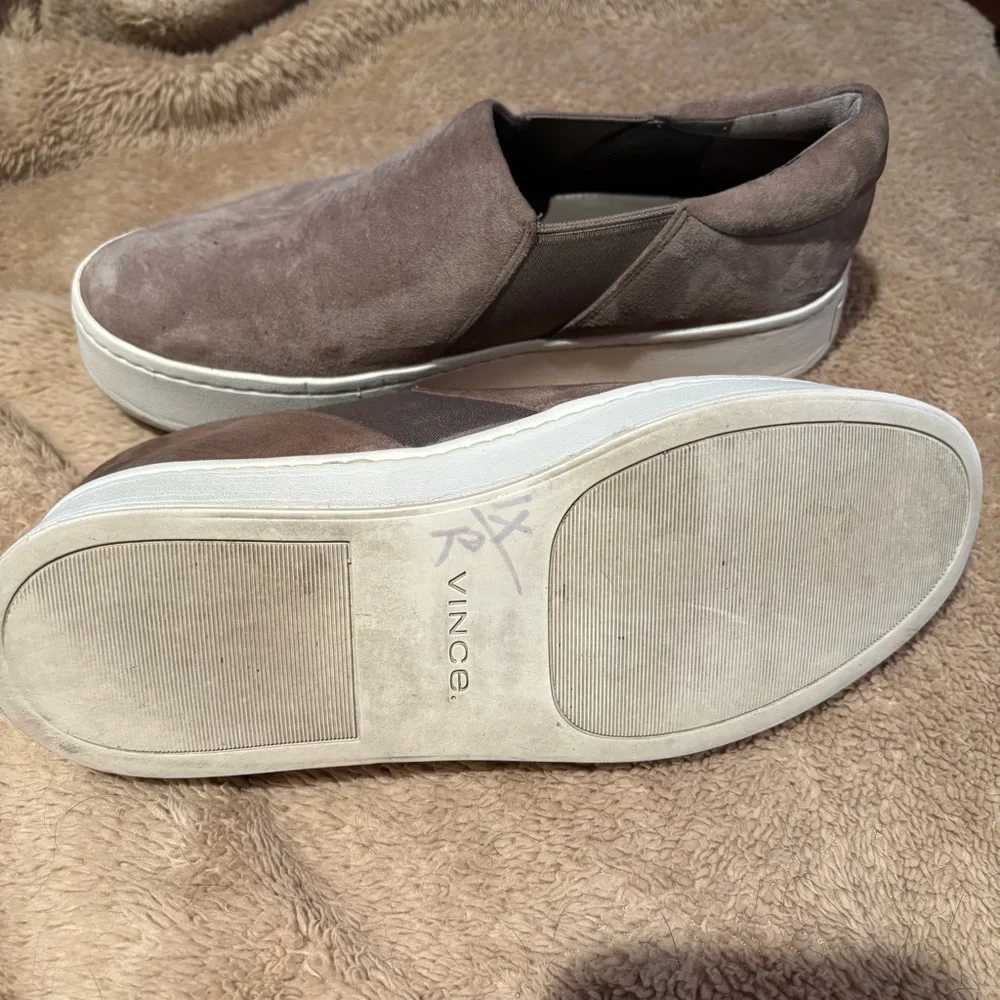 Vince Warren Platform Sneaker Pearl Pink Suede Size 7.5