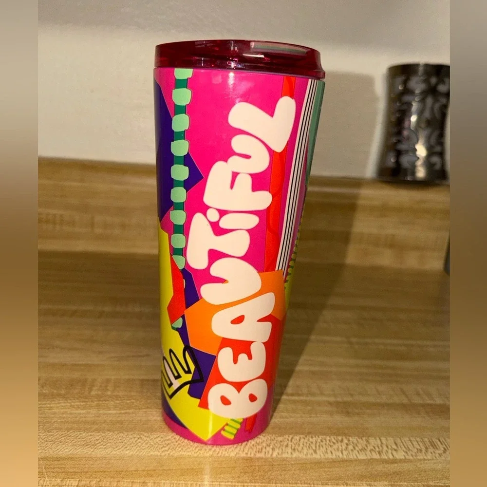 Starbucks Vibrant Pink beautiful tumbler, 16‎ oz, she x this tumbler coffee