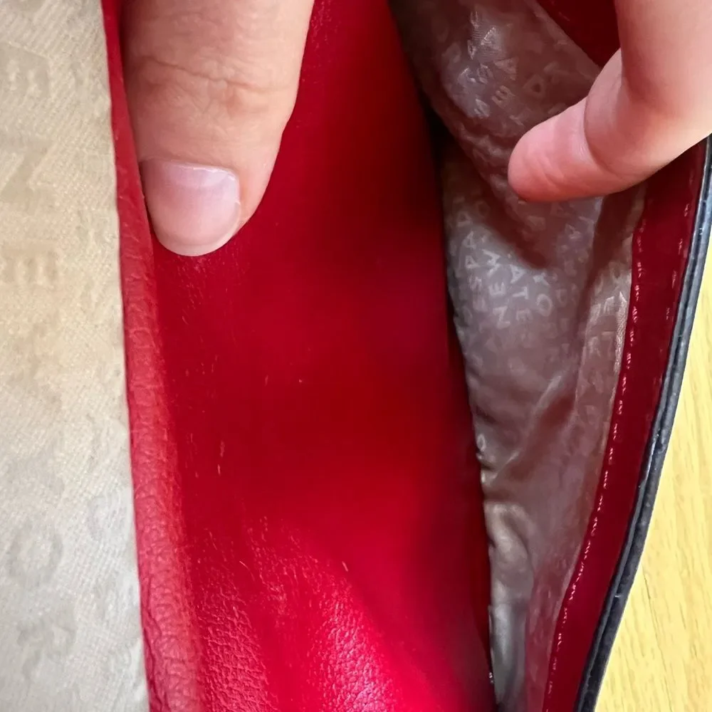 Kate Spade Allen St Raquel Satchel Red Leather Purse with Detachable Strap