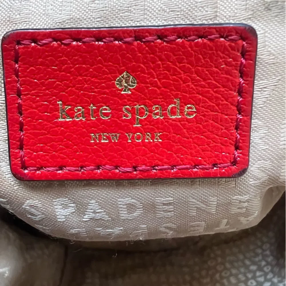 Kate Spade Allen St Raquel Satchel Red Leather Purse with Detachable Strap
