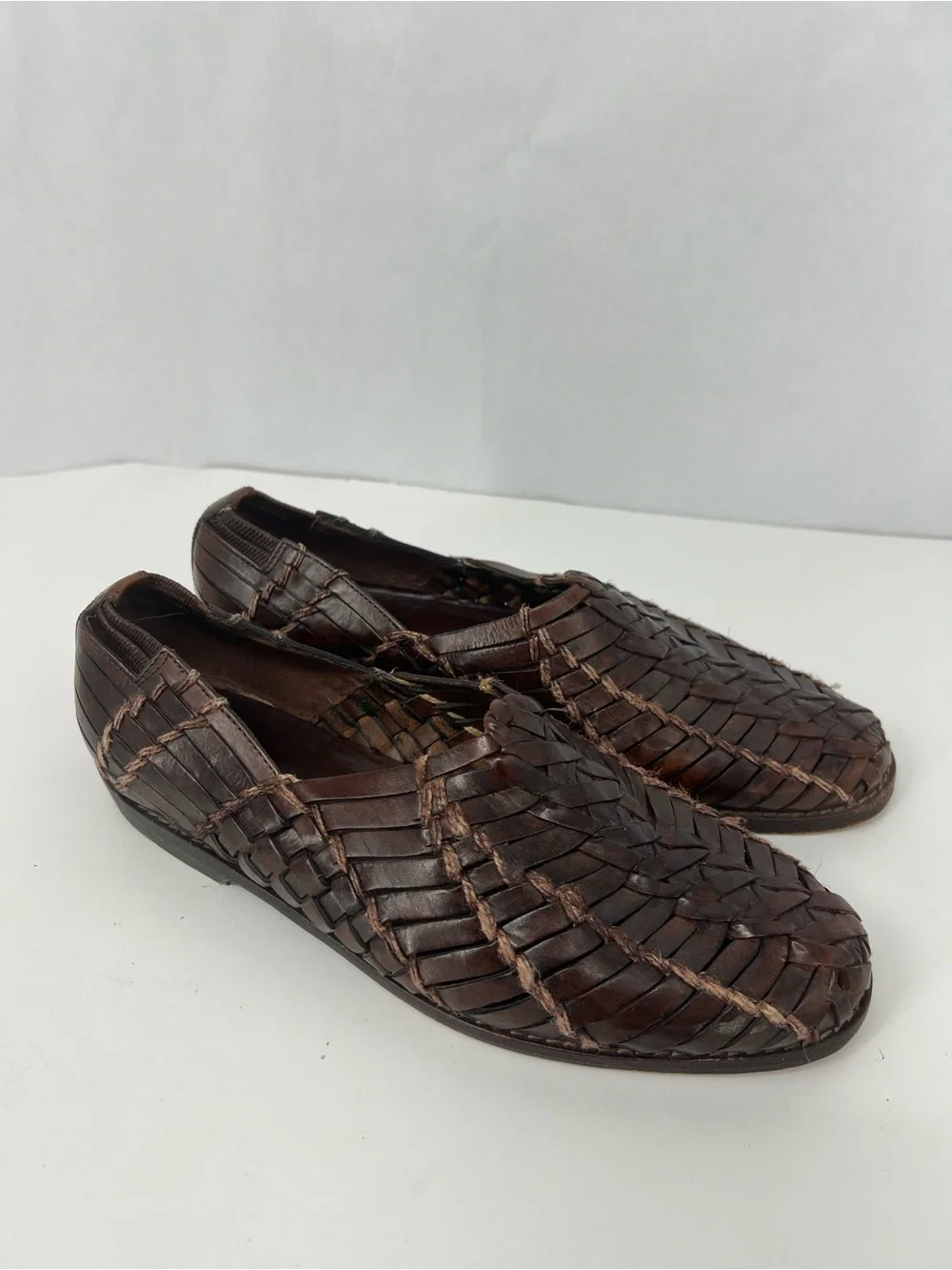 Cole Haan Resort Dark Brown Woven Leather Slip-On Loafers
