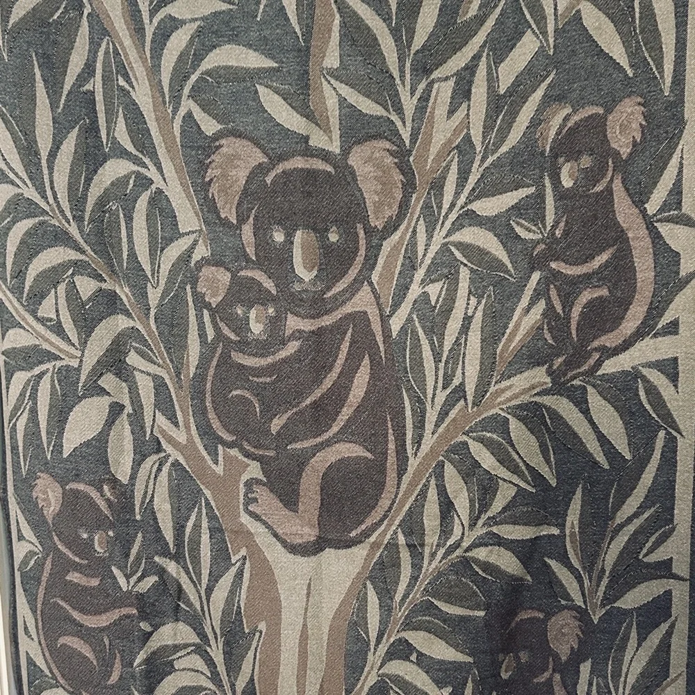 Koalas in Gum Tree Queen + Joey Loom Weave Organic Cotton 84” 2 Side Khaki