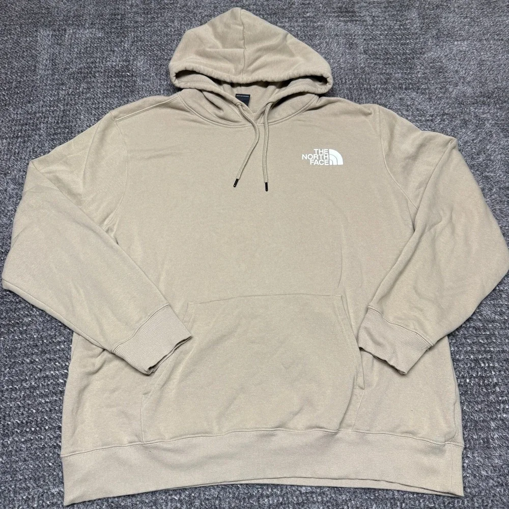 The North Face‎ Mens Hoodie XXL Tan Pullover Fleece Never Stop Exploring