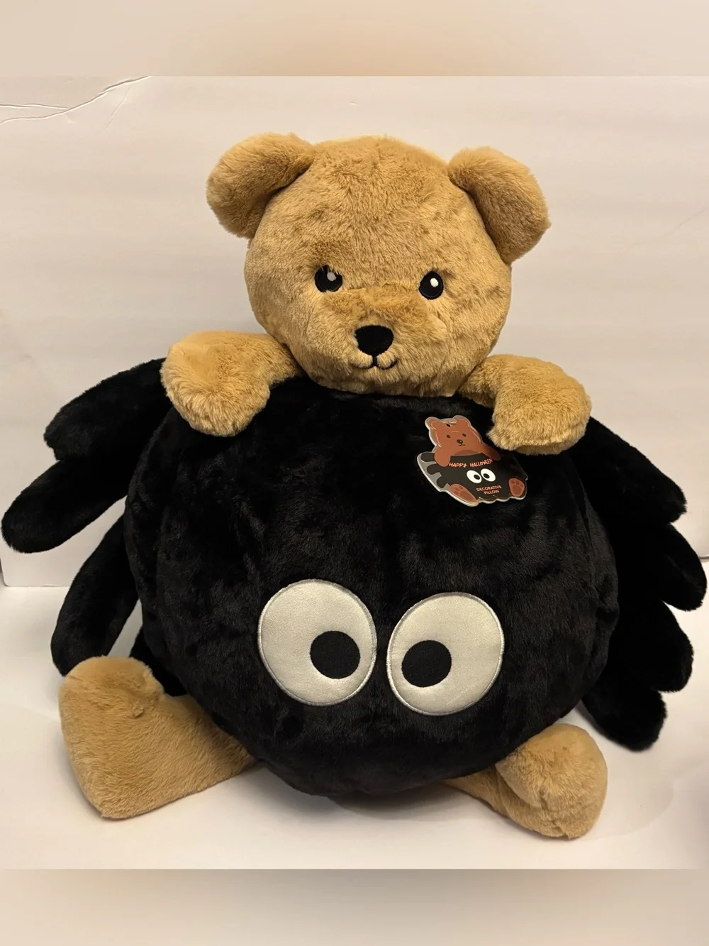 Adorable Teddy Bear Spider Plush Decorative Pillow Supersoft Halloween 2026 NWT