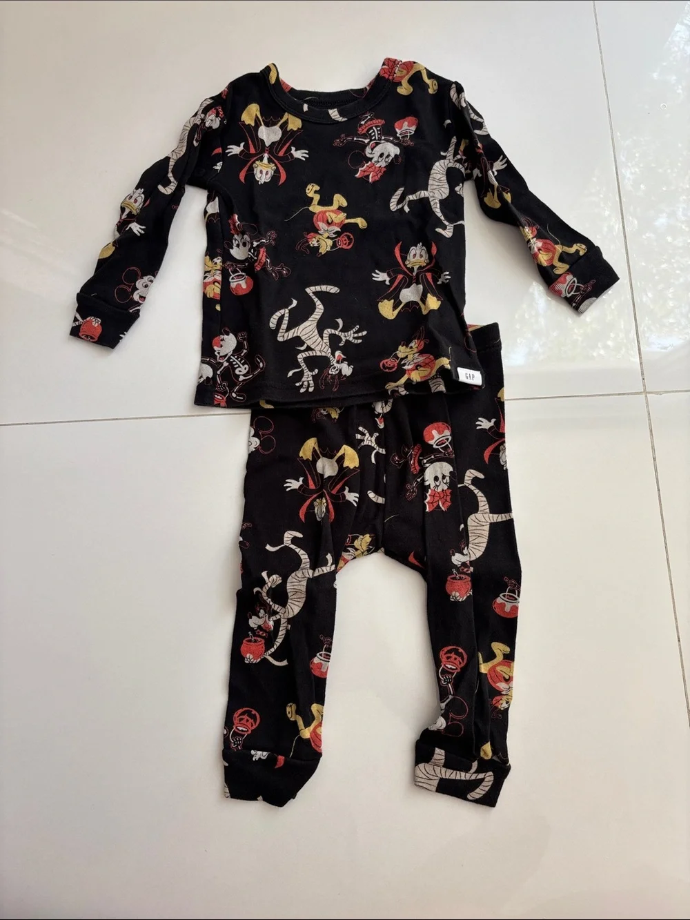 GAP Halloween Disney Character Pajama Set with Mickey Mouse