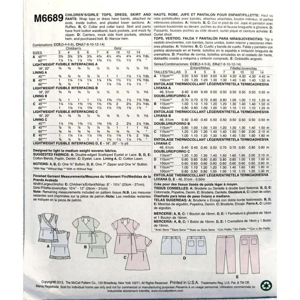 McCalls wrap tops