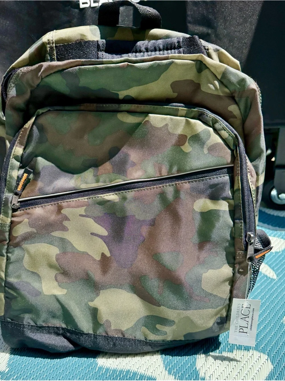 The Children's Place Green Camo Kids Backpack with Front Zip Pocket