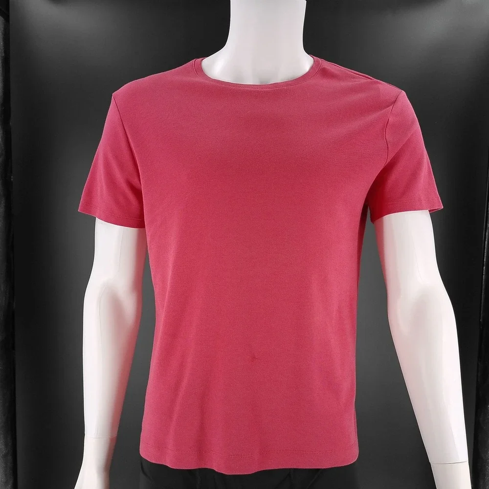 Banana Republic Dress Crew Mens Medium Pink Red Short Sleeve 100% Cotton T-Shirt