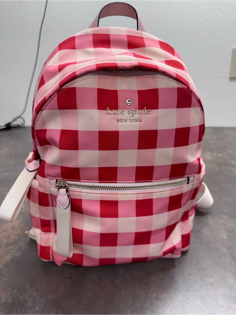 Kate Spade New York Chelsea gingham medium nylon backpack