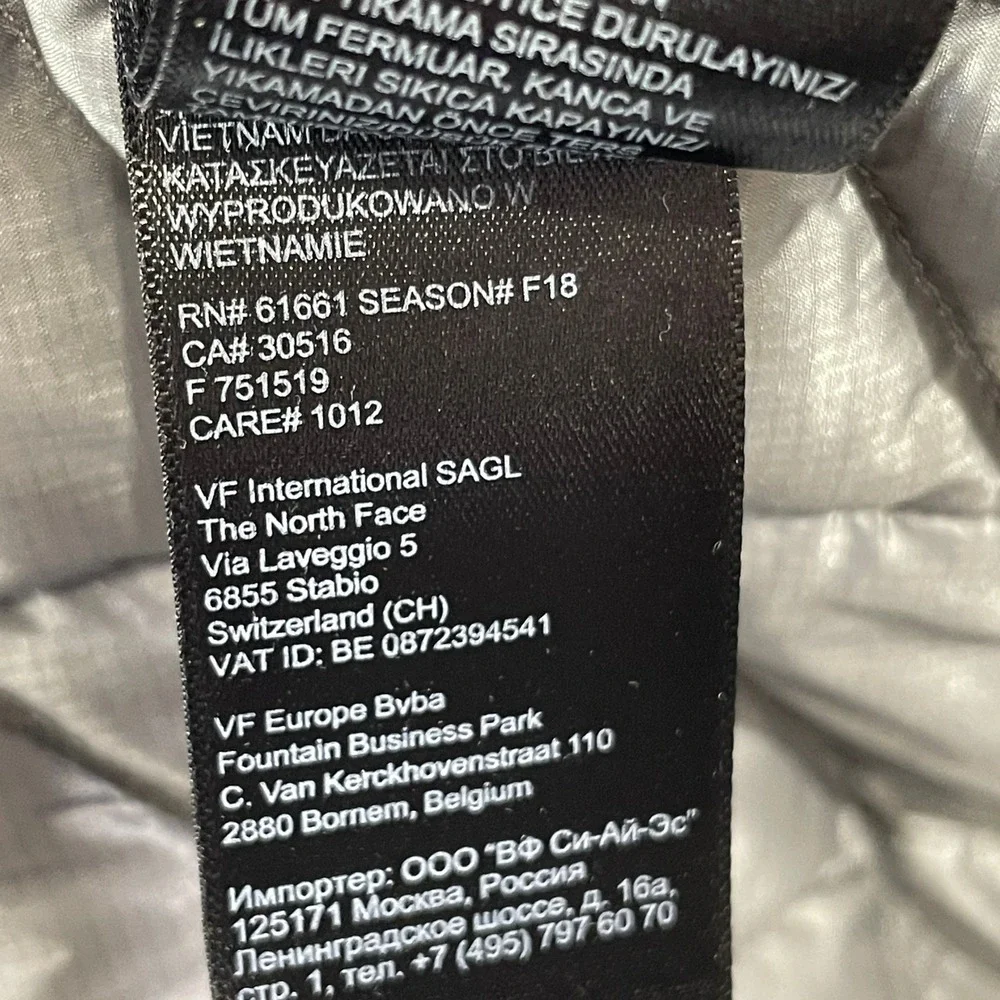The North Face measurements pit