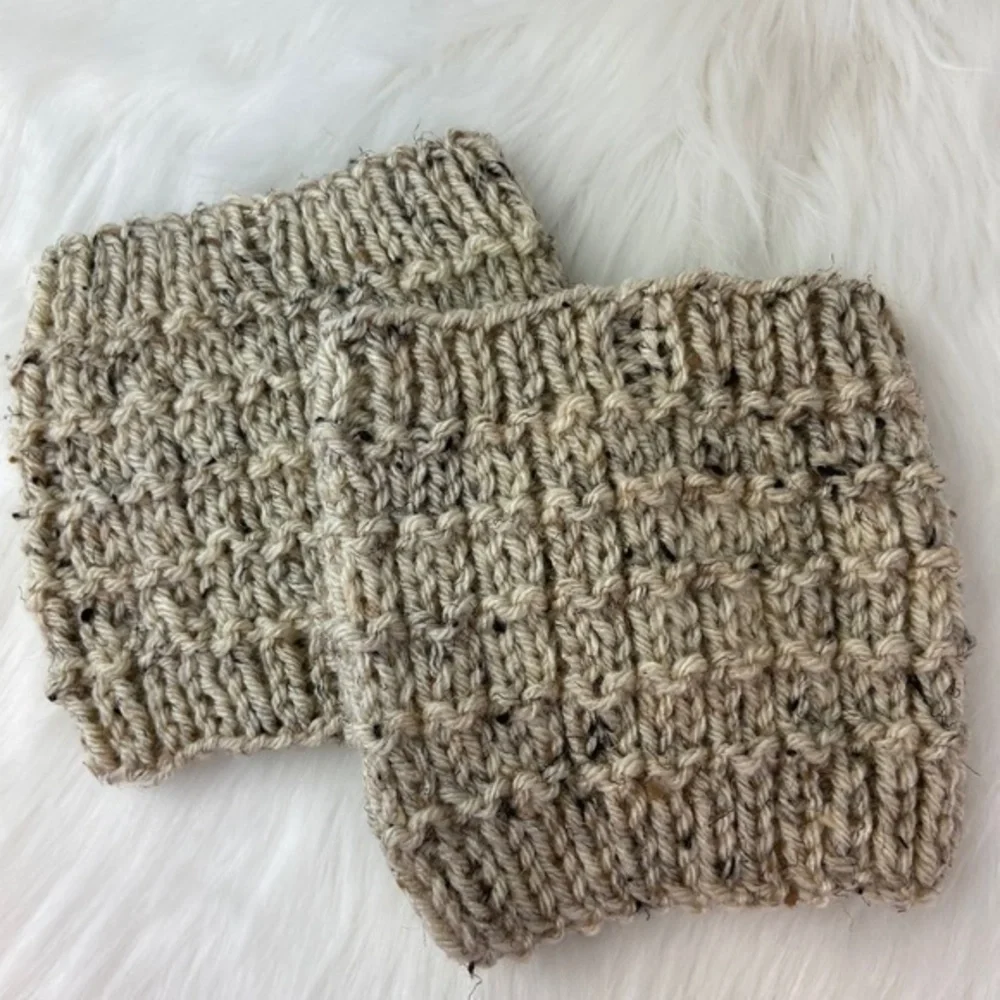 Tan and Black Boot Cuffs Handmade‎ Crochet Knit