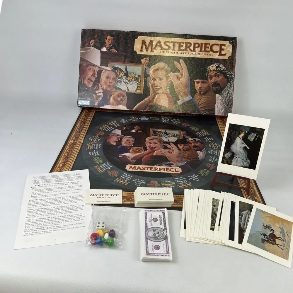 Masterpiece Classic Art Auction Board Game 1996 Parker Brothers Vintage