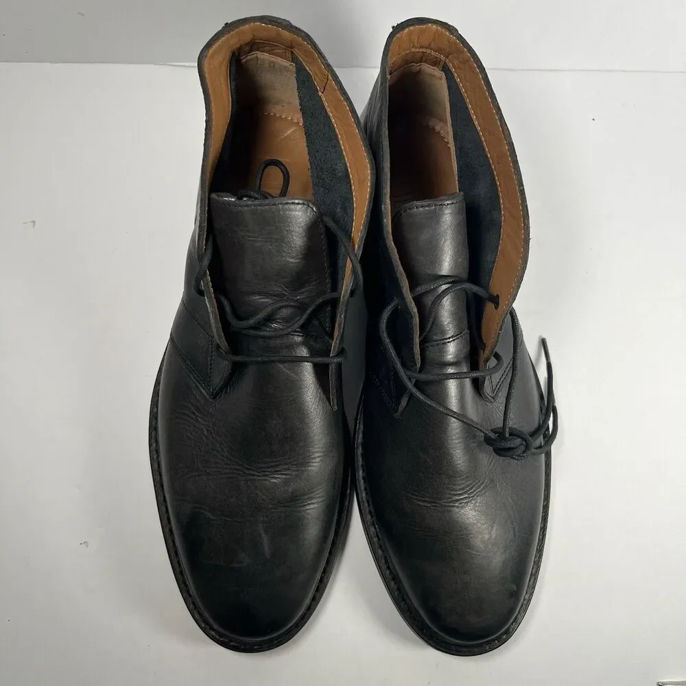 Frye Paul Chukka Boots Black Leather Lace Up Ankle Shoes Men's Size 10 M