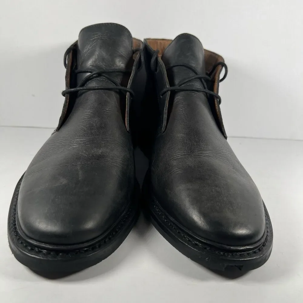 Frye Paul Chukka Boots Black Leather Lace Up Ankle Shoes Men's Size 10 M