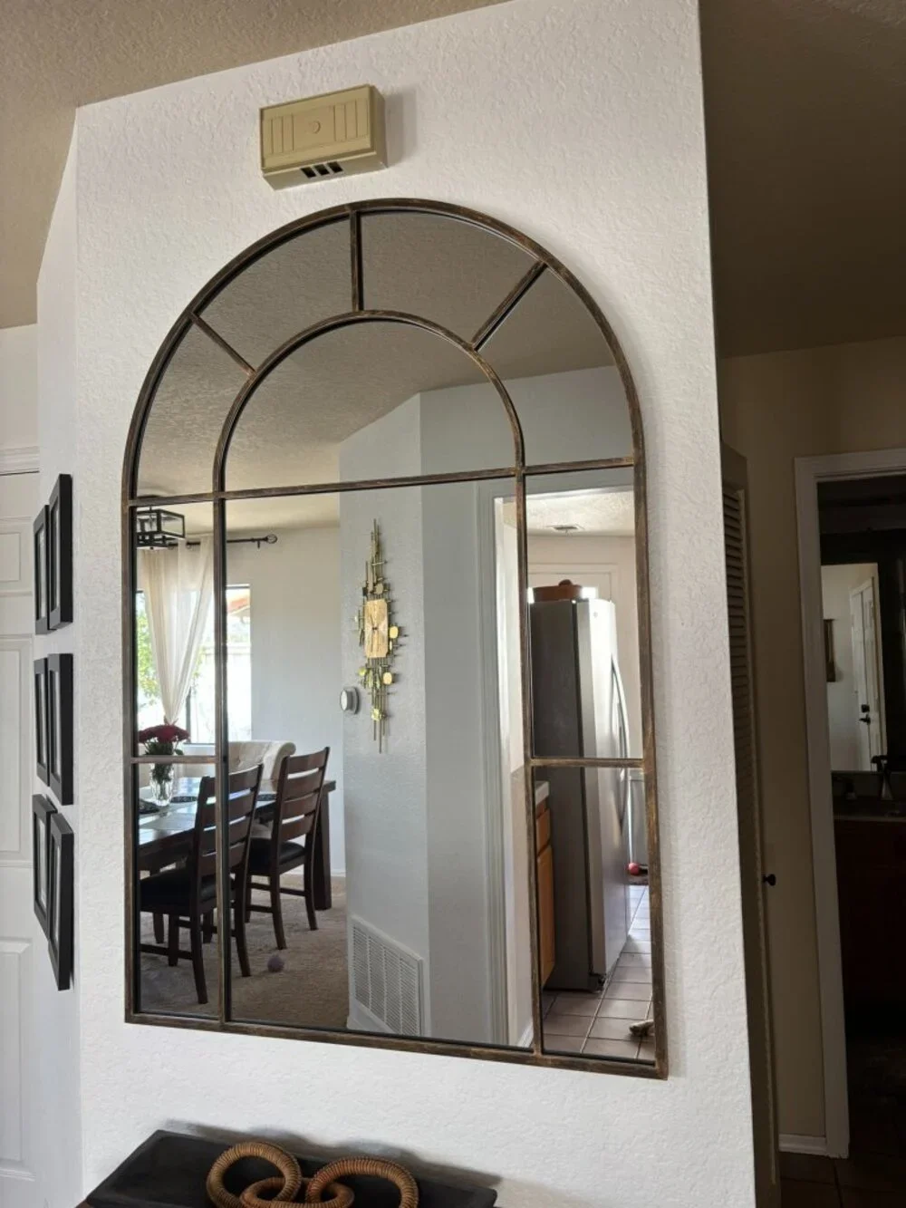 Laurel Foundry Modern Farmhouse Large Arched Windowpane Mirror 47