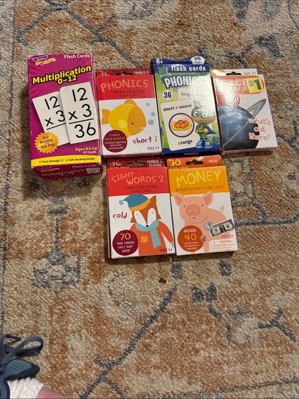 Early Learning Flash Card Bundle - Orange, Pink, Blue & Yellow