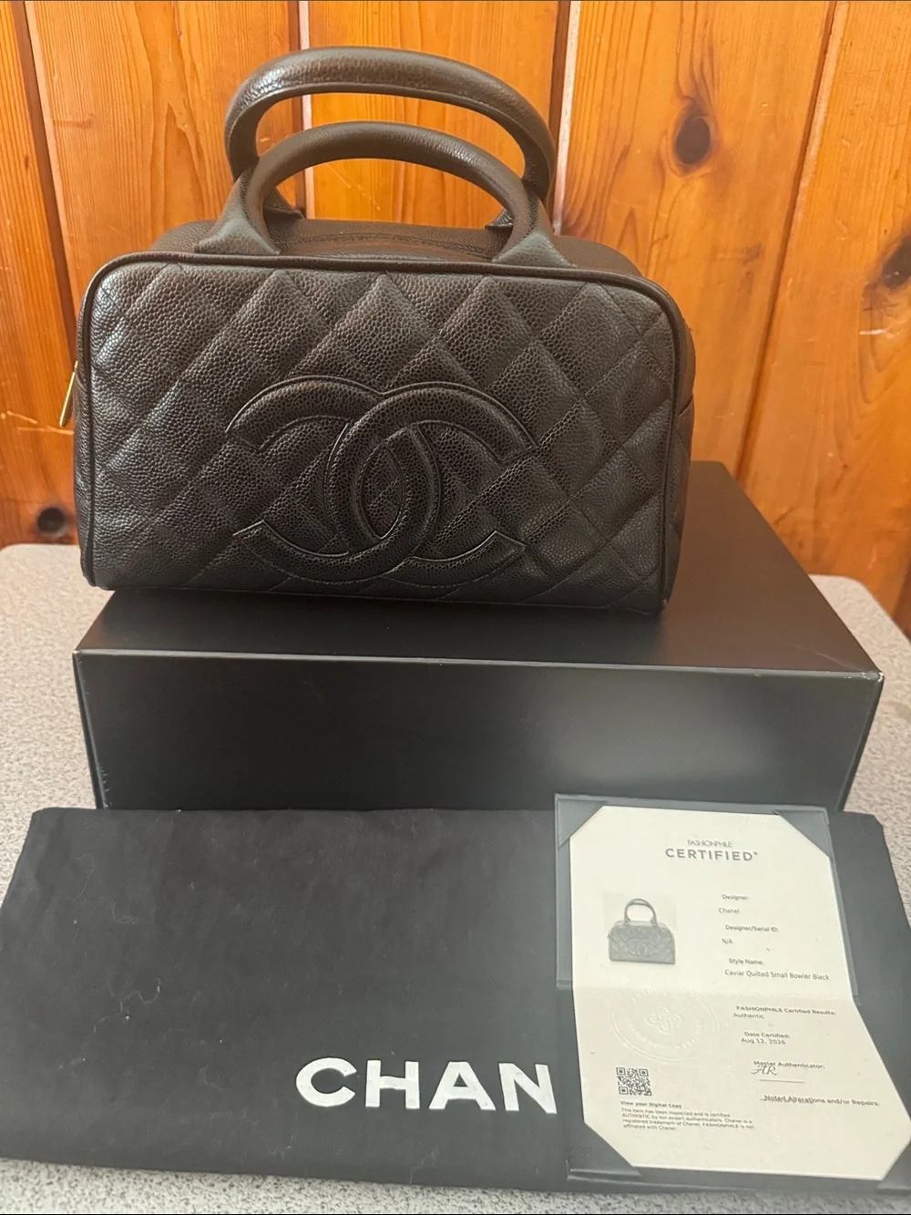 CHANEL Black Quilted Caviar Leather Top-Handle Satchel