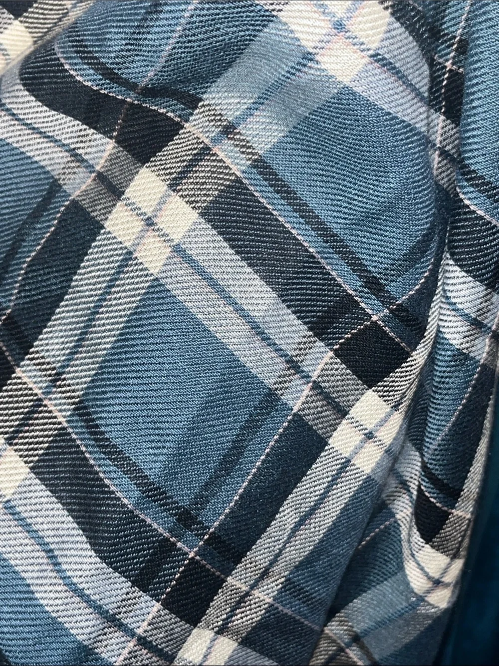 Unisex Tartan Plaid Teal, Black and White Lightweight Scarf S015