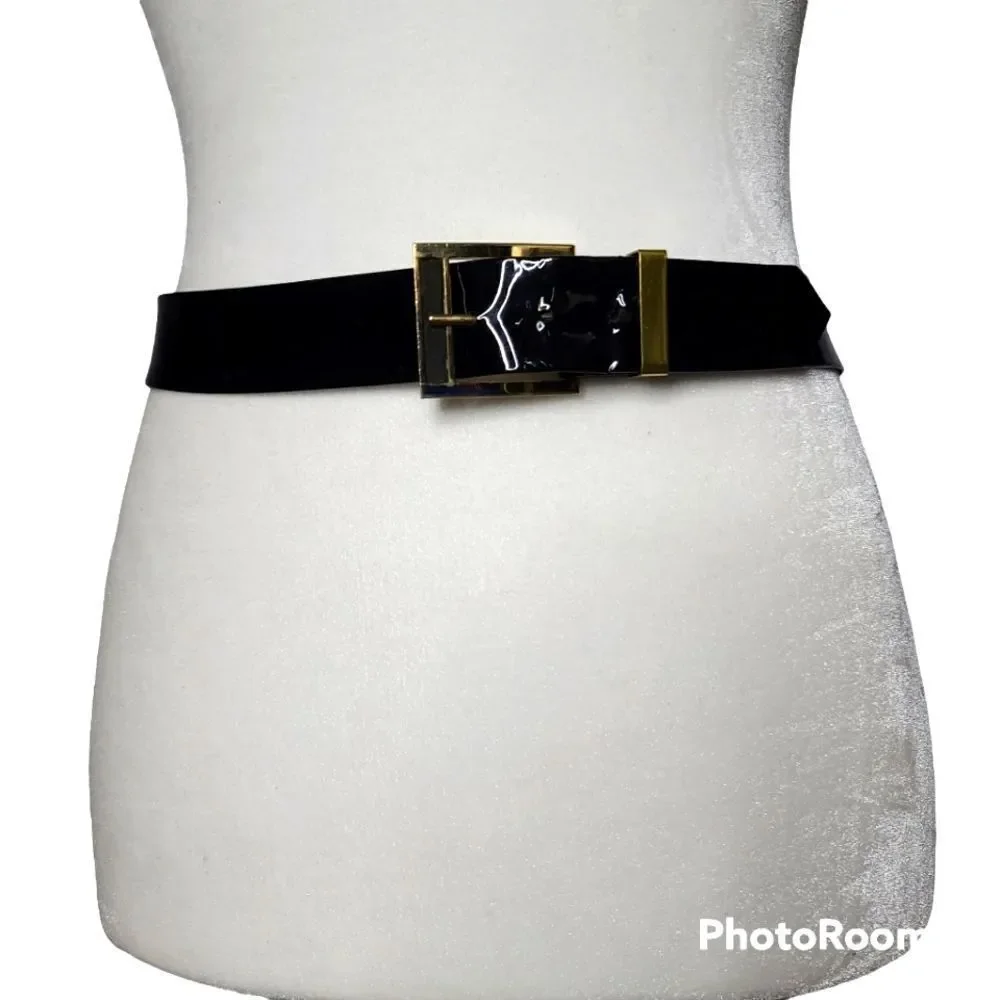 Vintage  Morris Moskowitz for Saks Fifth Avenue Black Patent Leather Belt