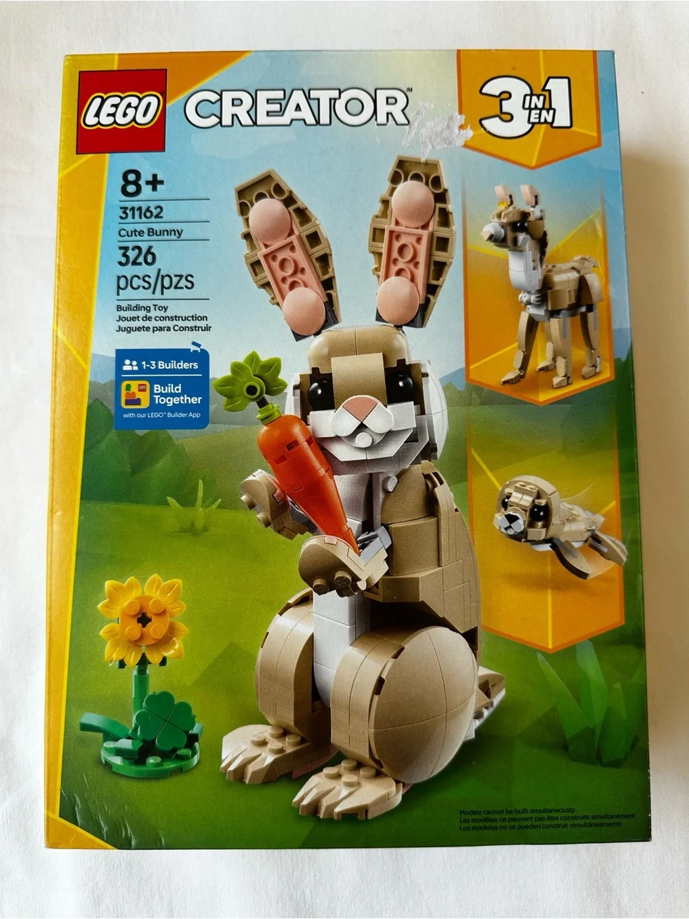 LEGO Creator 3 in 1 Cute Bunny Llama Seal 31162 326pc Animal Building Set New