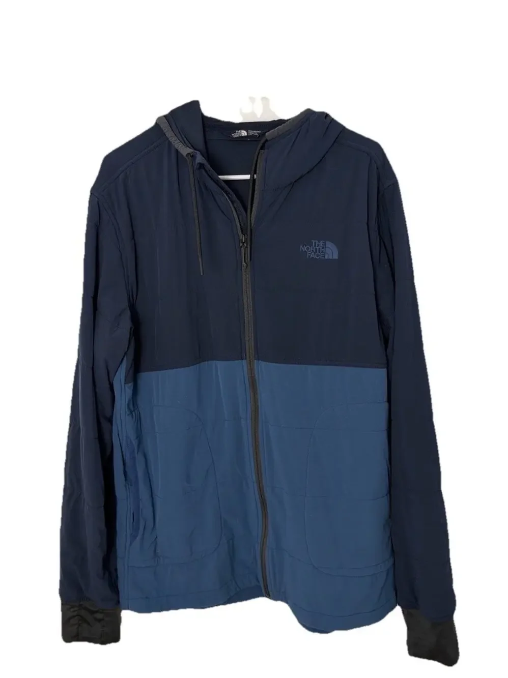 The North Face Jacket Men’s Large Hooded Insulated Blue Full Zip
