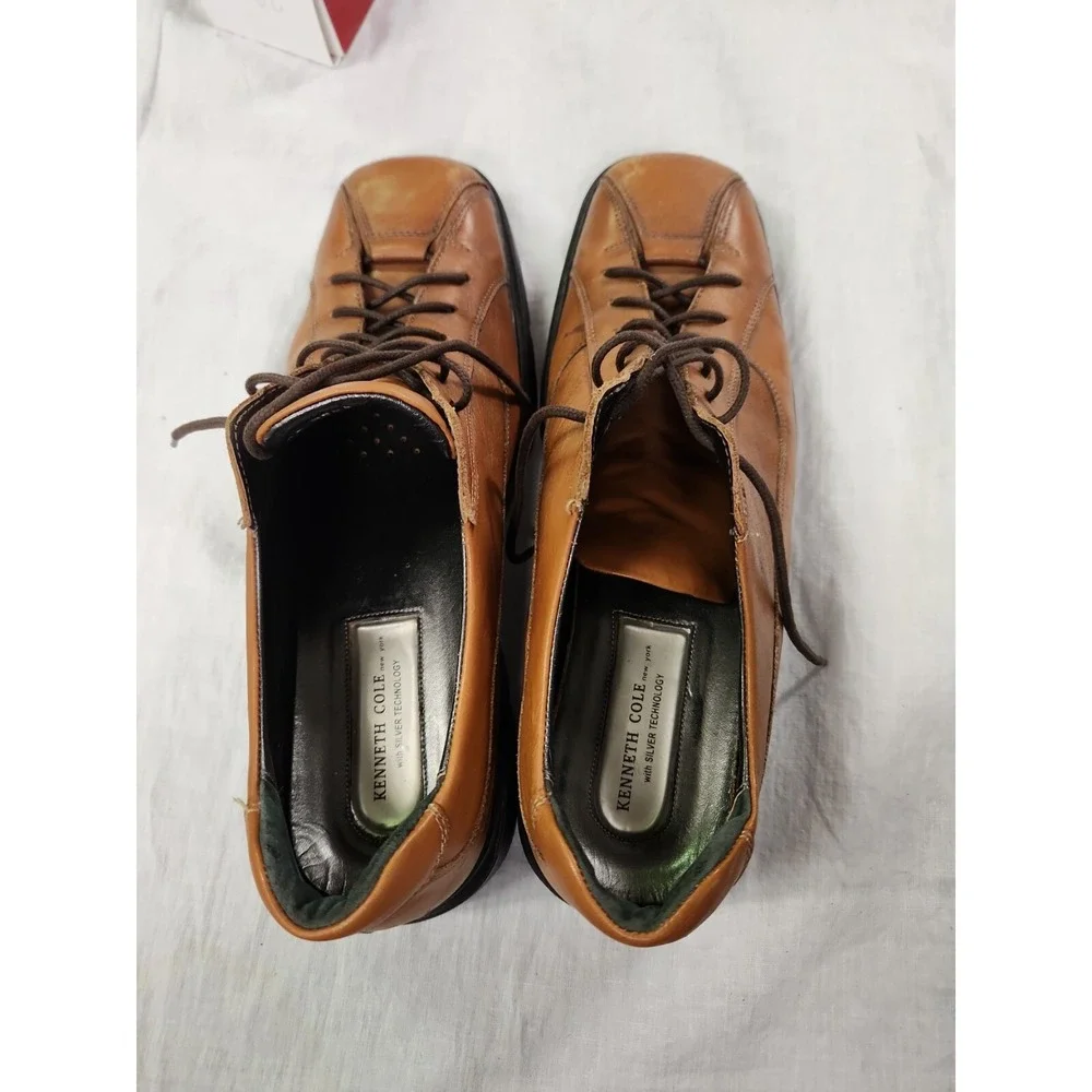 Men's Kenneth Cole New York Silver Technology brown lace up shoes 12