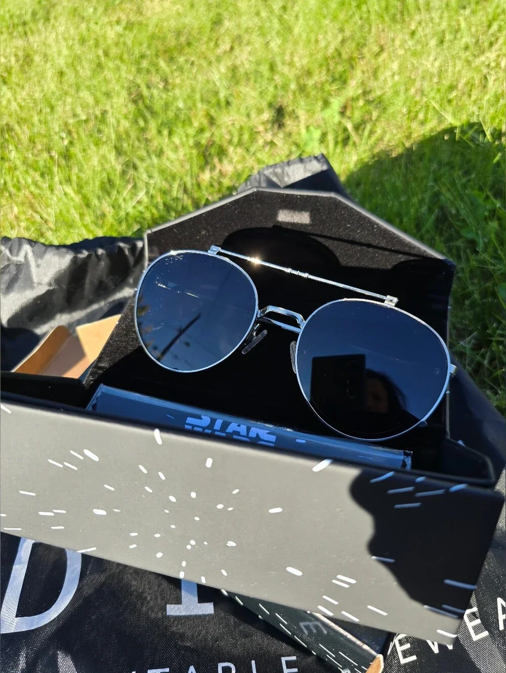 NIB! DIFF Eyewear, UNISEX, Anakin, Galactic Brushed Silver/Space Gray Lenses