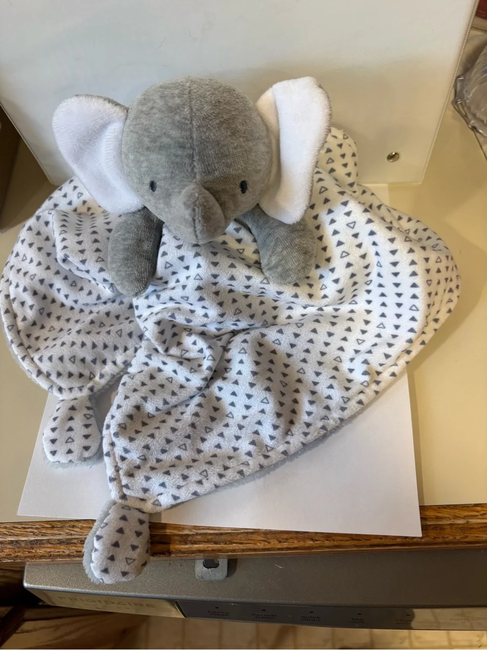 Carter's Gray and White Elephant Lovey Blanket baby