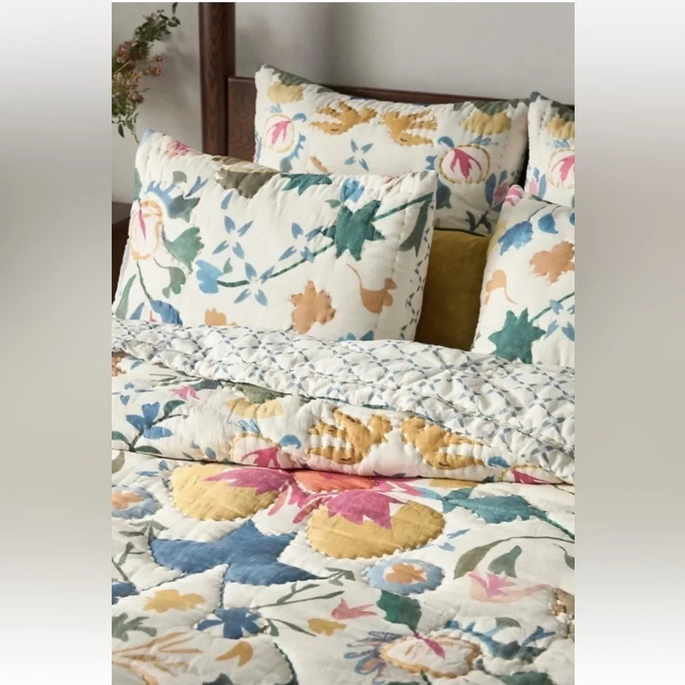 Anthropologie Sawyer Quilted Cotton Shams, Set of 2, NWT