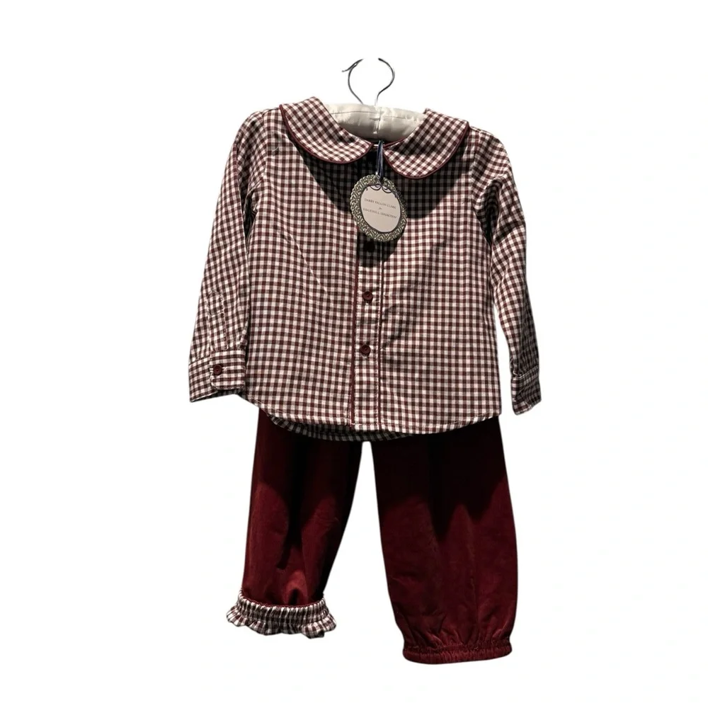 Edgehill Collection Reversible Holiday Pants Gingham Top Set Darby Fallon Clark