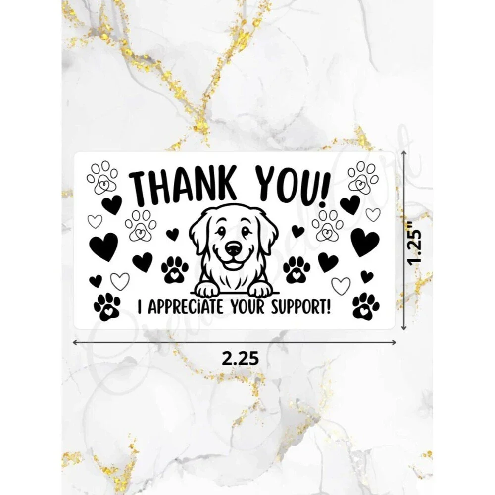 100 Cute Dog Thank You Stickers for Packaging | Small Business Labels