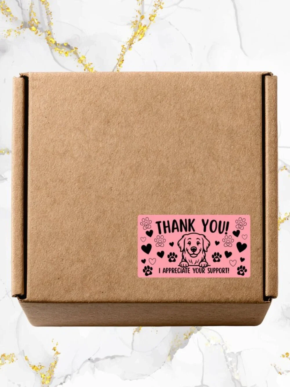 100 Cute Dog Thank You Stickers for Packaging | Small Business Labels