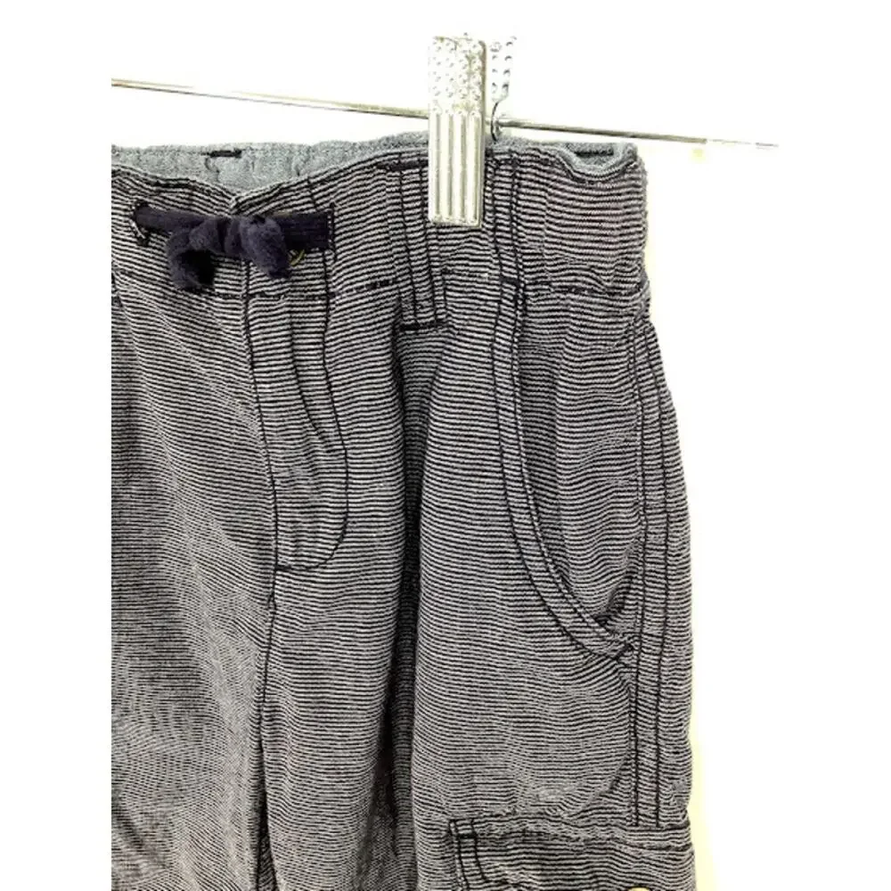 Gymboree Boys Gray Striped Flat Front Cargo Shorts Kids Youth Size 6