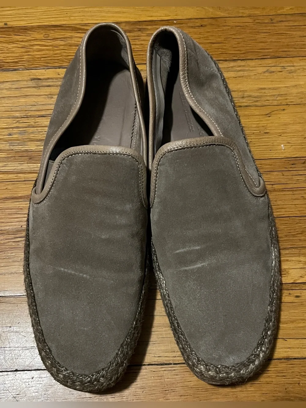 To Boot New York Adam Derrick Suede Leather Slip On Espadrille loafers Tan Sz 10