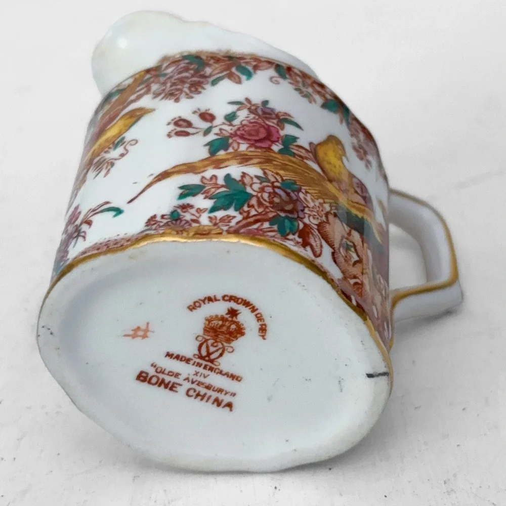 VTG Royal Crown Derby Olde Avesbury Bone China Miniature Creamer England XIV