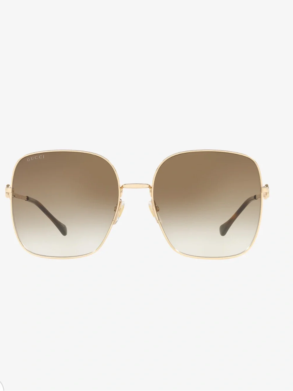 Gucci GG0879S Gold Frame Gradient Brown Square Women's Sunglasses