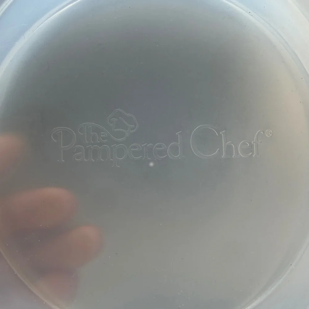 Pampered Chef Silicone Prep Bowl Set with Lids Translucent White 3 Piece Set