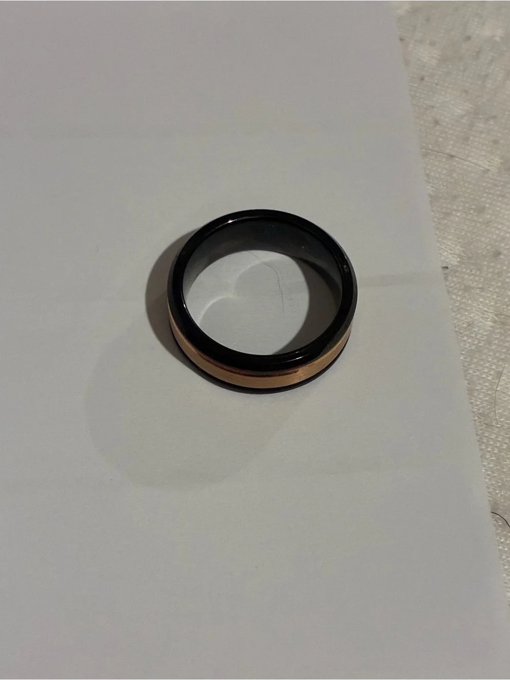 Black and Rose Gold Men's Band Ring