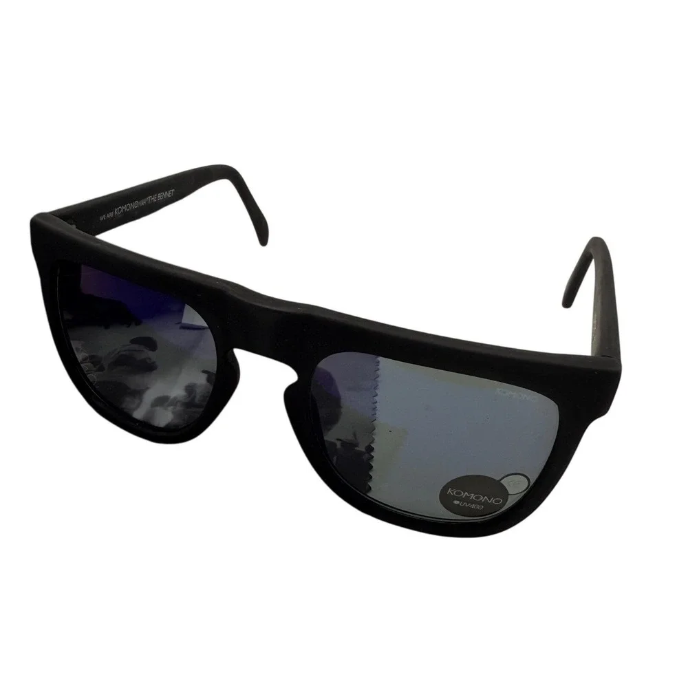 Komono‎ The Bennet Sunglasses Unisex One Size Black New UV400 Blue Mirror Lens