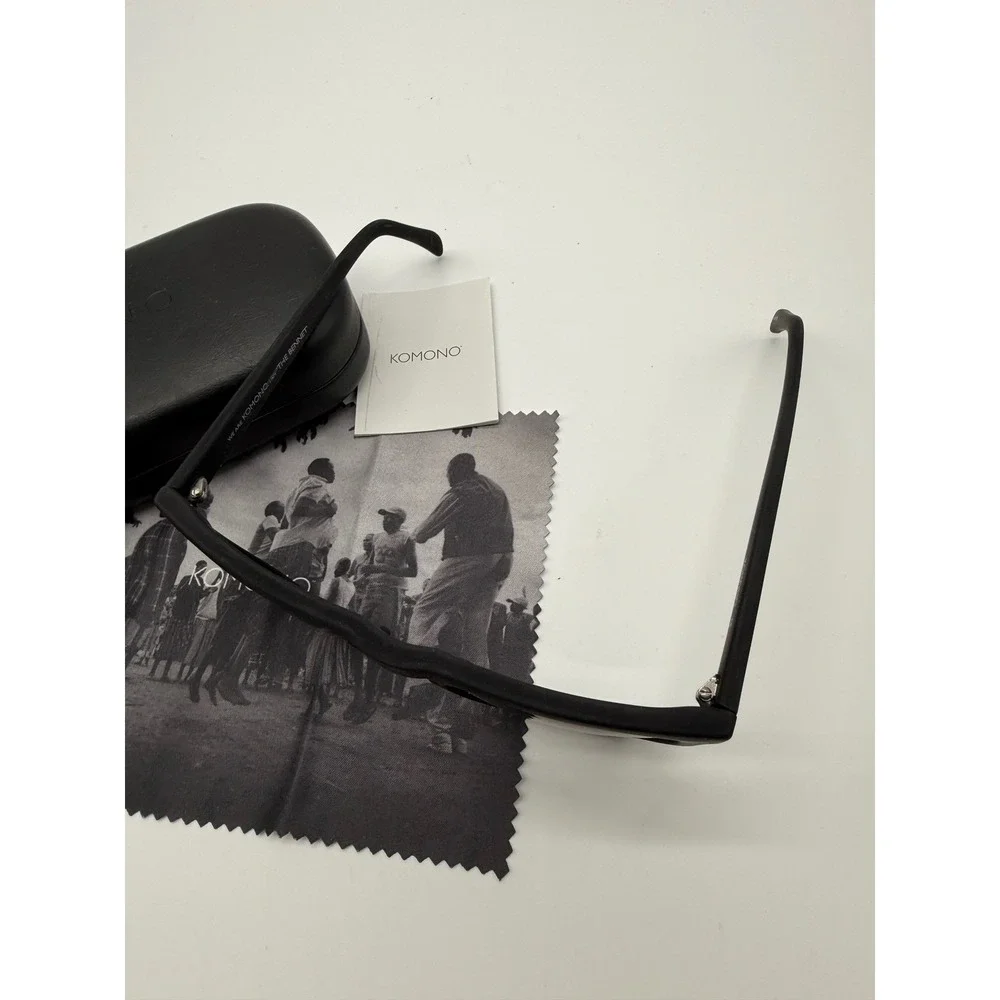Komono‎ The Bennet Sunglasses Unisex One Size Black New UV400 Blue Mirror Lens