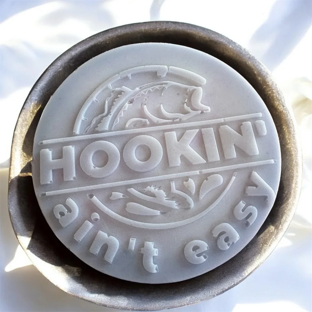 Sweet tobacco soap Hookin' Ain't Easy fishing 4x4 8oz shea butter based