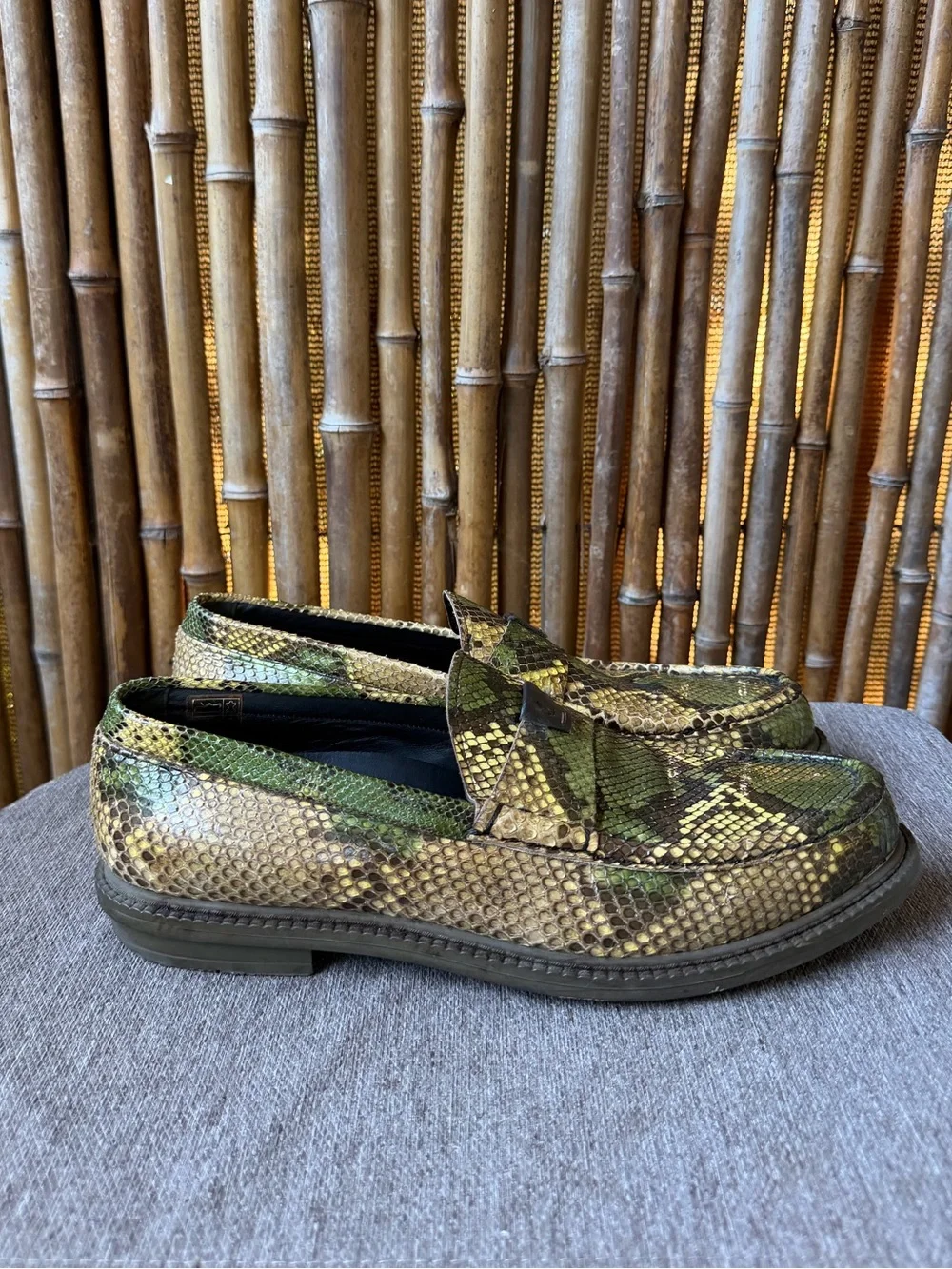 YVES SAINT LAURENT men’s genuine snake skin loafers