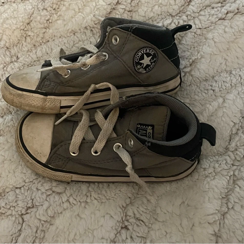 Converse Hi Top Chuck Taylor Little Boys Girls Unisex 8 Gray Grey Black All Star